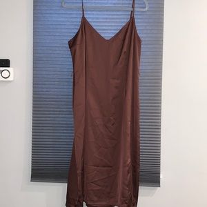 Brown Satin Abercrombie dress
